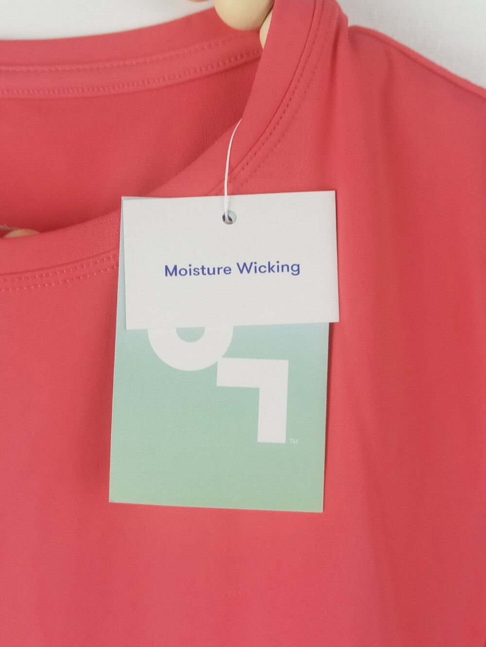 Joy Lab Women's size L bright coral crewneck criss cross back cropped workout - Picture 5 of 8